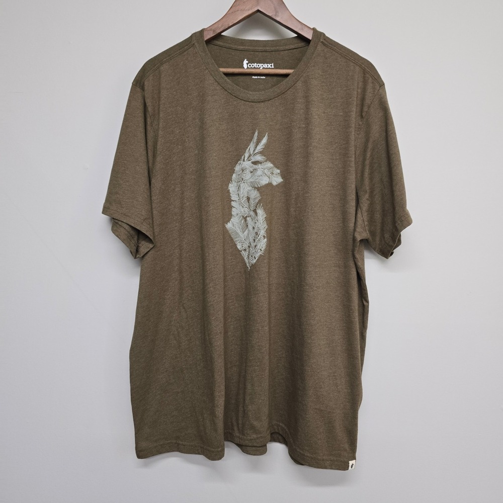 Cotopaxi Llama Pine Graphic‎ Tee Mens XL Brown Organic Cotton Blend Gorpcore
